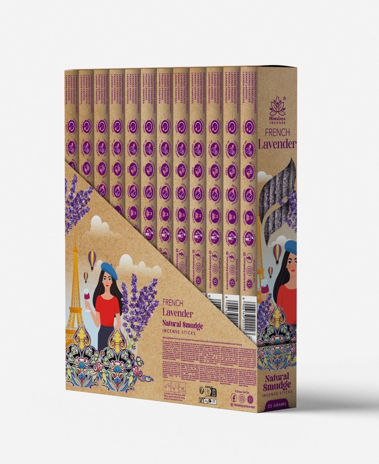 Bâton d'encens lavande française Himalaya-25g